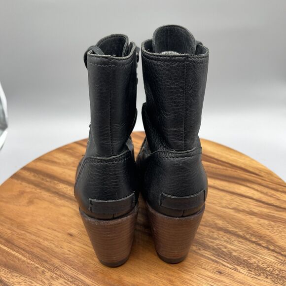 Sorel Womens 6.5 After Hours Wedge Boot Lace Up Leather Waterproof Wood Heel - Picture 4 of 8